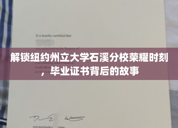 探寻纽约州立大学石溪分校毕业证书背后的辉煌传奇