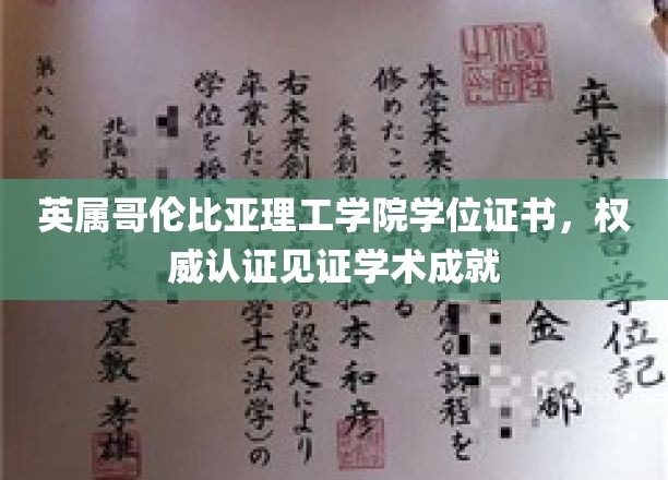 英属哥伦比亚理工学院荣耀证书，成就与权威的学术见证之旅