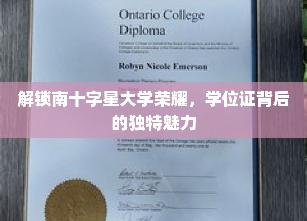 解锁南十字星大学荣耀，学位证背后的独特魅力