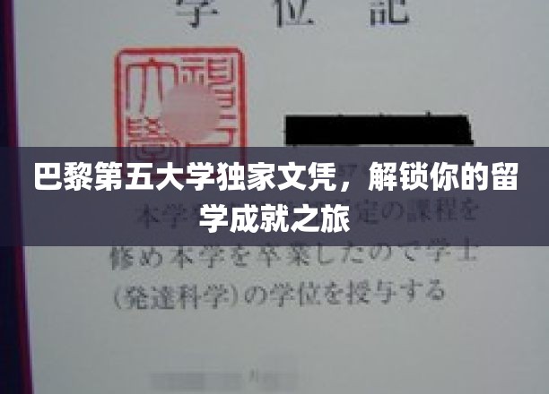 巴黎第五大学独家文凭，解锁你的留学成就之旅