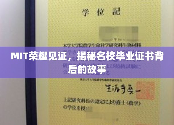 MIT荣耀见证，揭秘名校毕业证书背后的故事