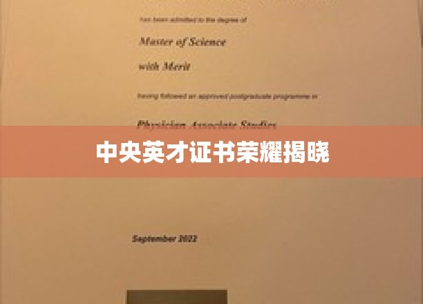 中央英才荣耀盛典，证书荣光一触即发！