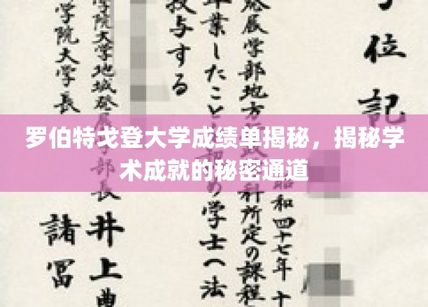 罗伯特戈登大学成绩单揭秘，探寻学术成就的秘密通道