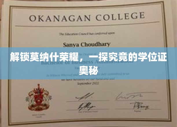 探秘莫纳什荣耀，学位证背后的不凡之路