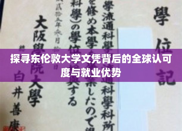 深度解析东伦敦大学文凭的国际认可度与职场优势