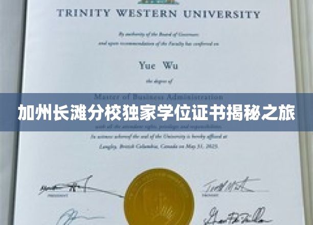 加州长滩分校独家学位证书揭秘之旅