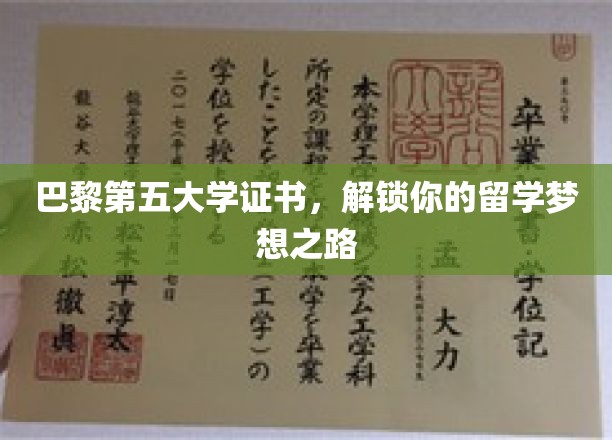 巴黎第五大学证书，开启你的留学梦想之路