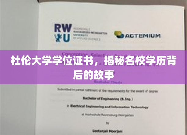 杜伦大学学位证书，揭秘名校学历背后的故事