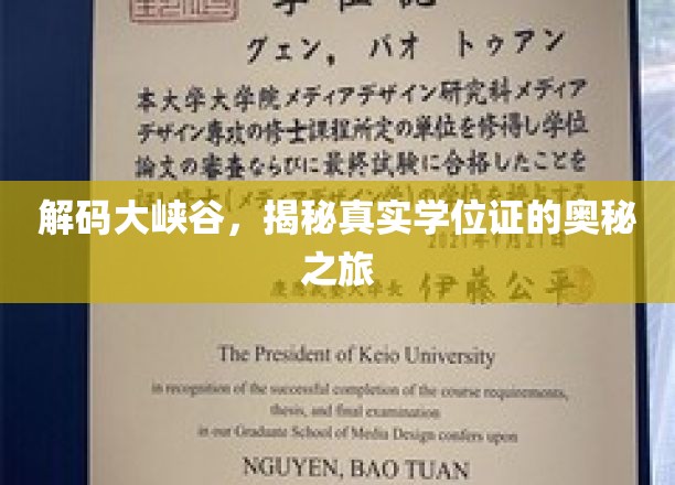 探寻大峡谷深处的学位证传奇