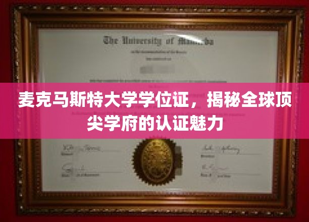 麦克马斯特大学学位证，展现全球顶尖学府的认证魅力