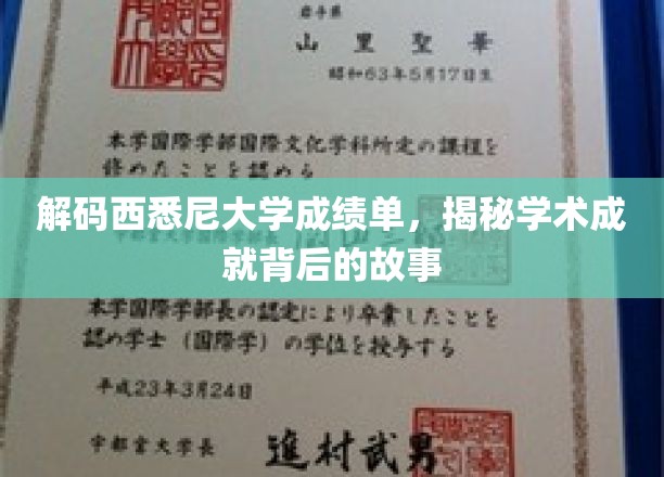 西悉尼大学成绩单背后，探寻学子卓越成就的秘密面纱