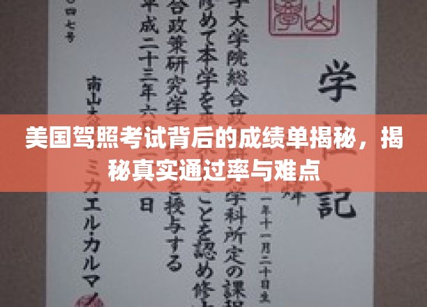美国驾照考试背后的成绩单揭秘，揭秘真实通过率与难点