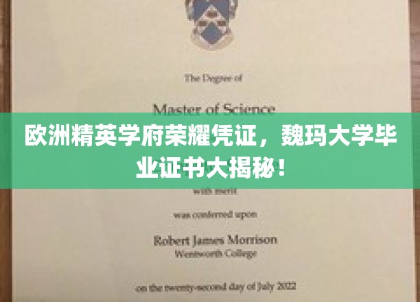 欧洲精英学府荣耀凭证，魏玛大学毕业证书大揭秘！