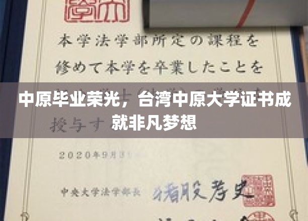中原学子荣耀台湾，证书铸就非凡人生之路