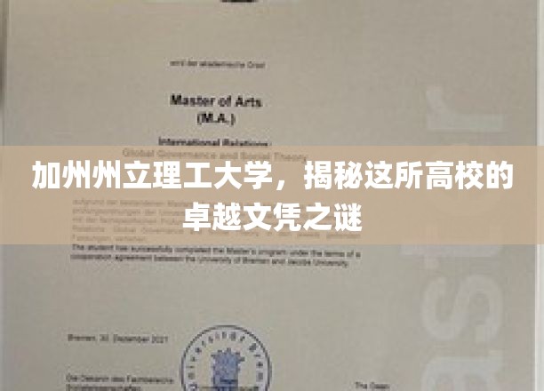 解码加州州立理工，探寻卓越文凭背后的力量