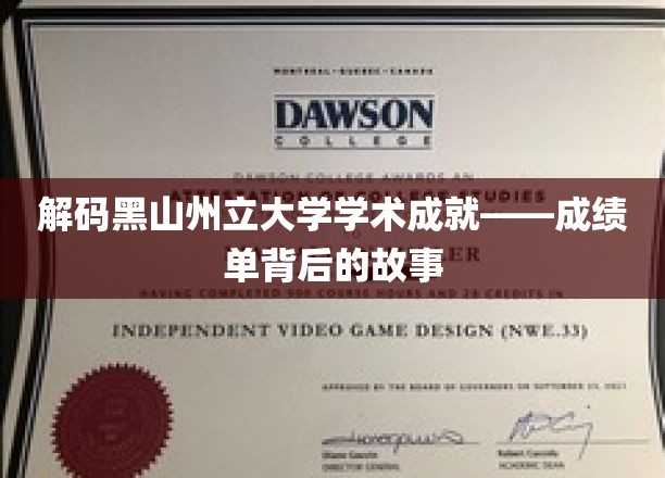 解码黑山州立大学学术成就——成绩单背后的故事
