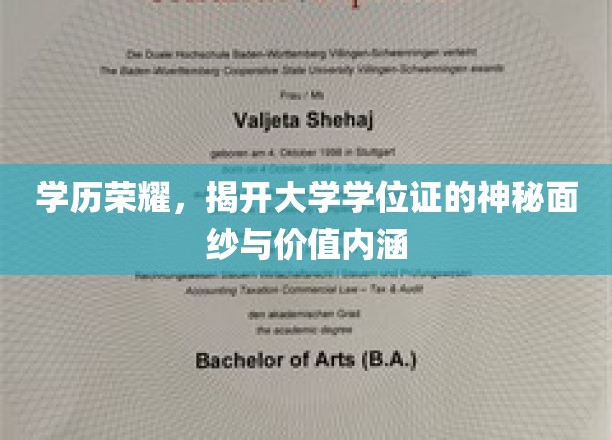 学历荣耀，揭开大学学位证的神秘面纱与价值内涵