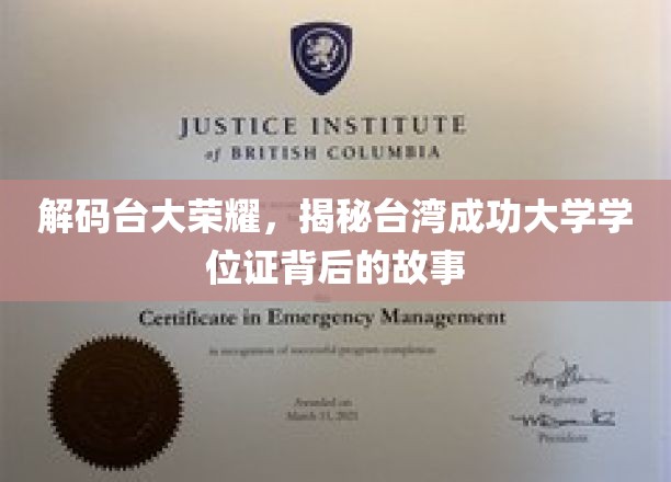 台大传奇揭秘，一纸学位证背后的台湾成功大学辉煌历程