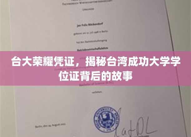探寻台大荣耀，揭秘台湾成功大学学位证的传奇历程