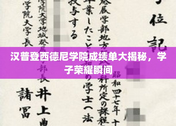 汉普登西德尼学院荣耀瞬间，学子成绩单背后的辉煌