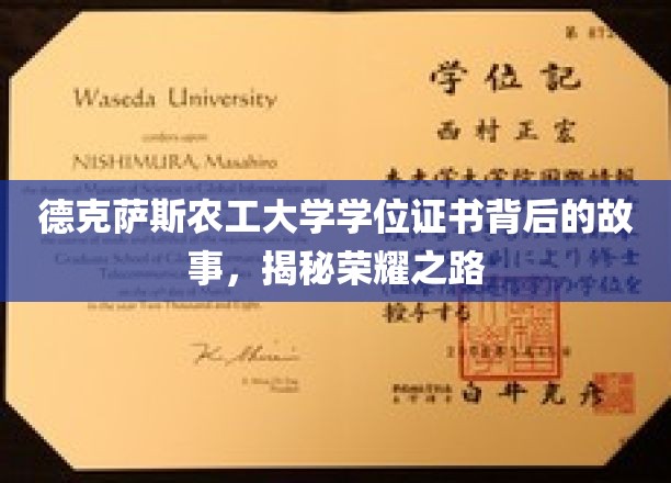 德克萨斯农工大学学位证书背后的故事，揭秘荣耀之路