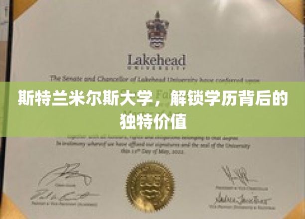 探索斯特兰米尔斯大学，学历价值背后的非凡奥秘