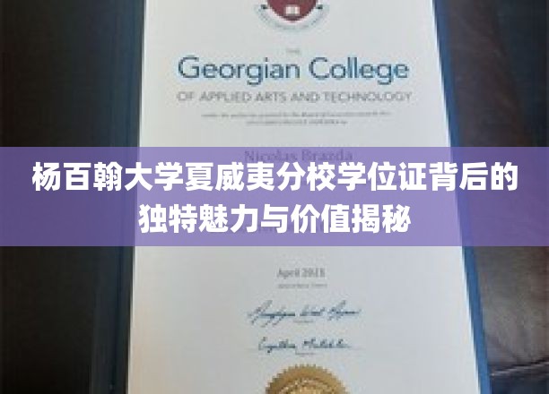 杨百翰大学夏威夷分校学位证，探寻其不凡魅力与珍贵价值