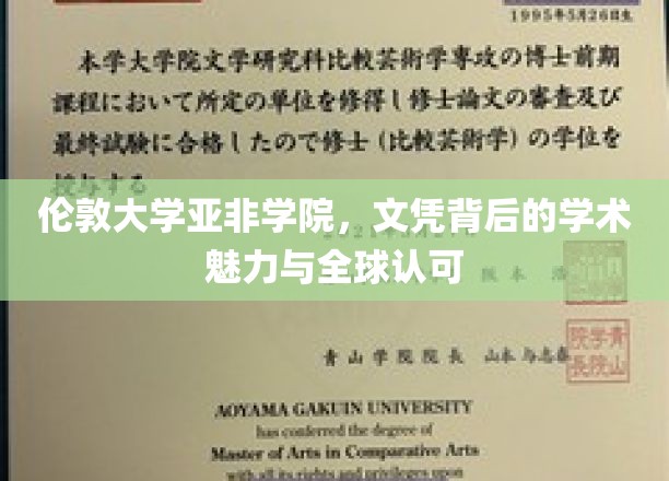 伦敦大学亚非学院，文凭背后的学术魅力与全球认可