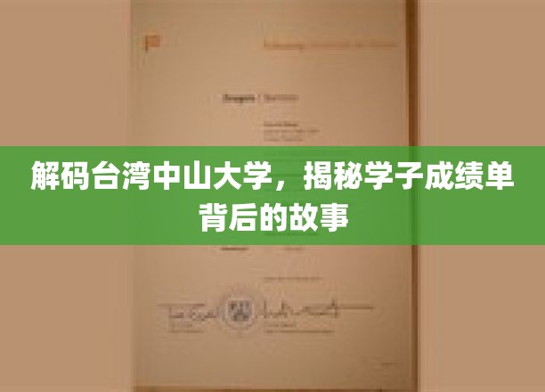 台湾中山大学学子成绩单，揭开学术成就背后的青春足迹