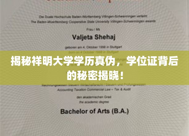 祥明大学学历大揭秘，揭开学位证背后的真实面纱