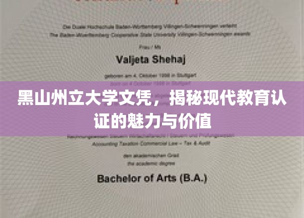 黑山州立大学文凭，揭秘现代教育认证的魅力与价值