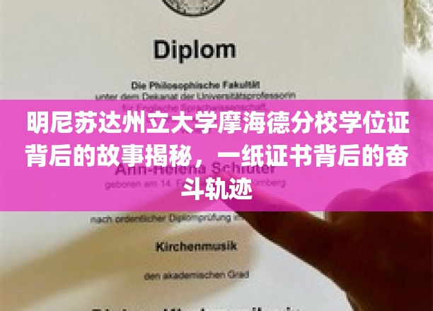 明尼苏达州立大学摩海德分校学位证背后的故事揭秘，一纸证书背后的奋斗轨迹