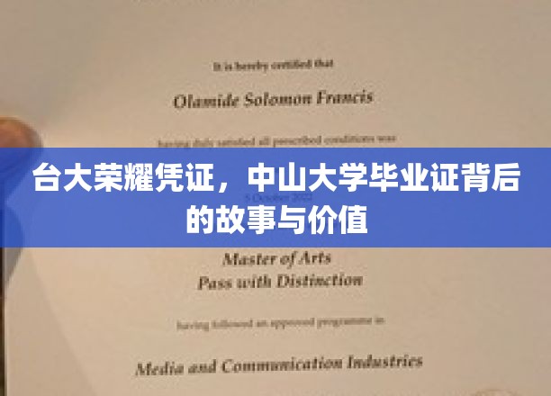 台大荣光、中山精英，毕业证书背后的传奇与意义探寻