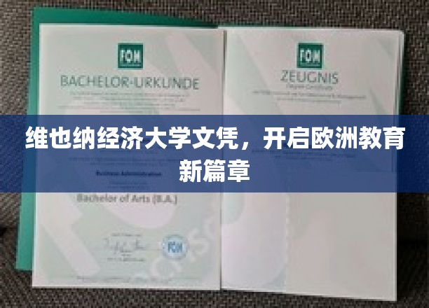 欧洲教育新纪元，维也纳经济大学文凭引领潮流