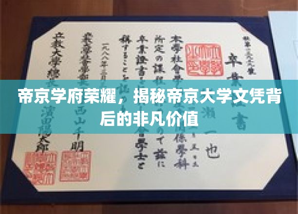 帝京大学文凭之光，揭开荣耀背后的非凡价值面纱