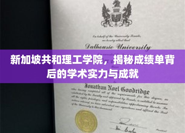 新加坡共和理工学院，探秘成绩单背后的卓越学术成就
