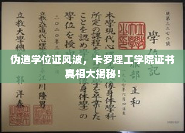伪造学位证风波，卡罗理工学院证书真相大揭秘！