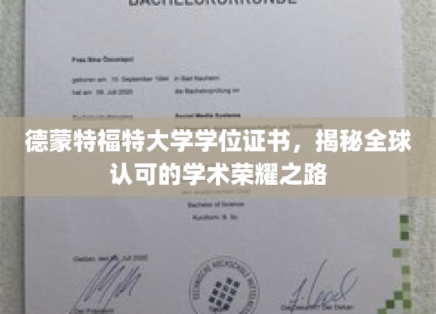 解锁国际认可的学术巅峰，德蒙特福特大学学位证书背后的荣耀之旅