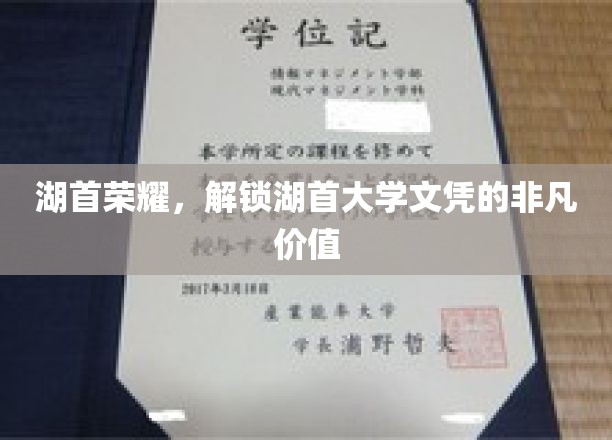 湖首荣耀，解锁湖首大学文凭的非凡价值