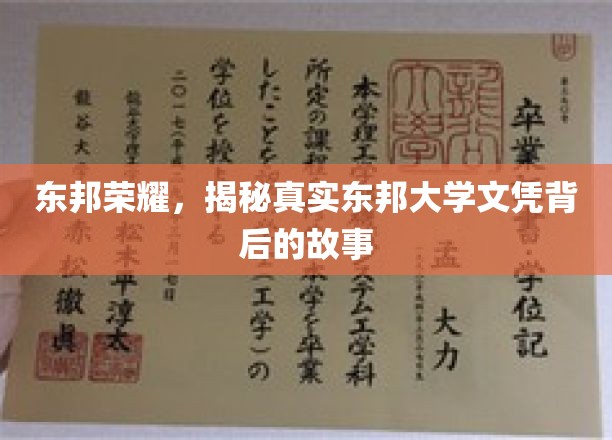 东邦荣耀，探寻真实东邦大学文凭背后的传奇故事