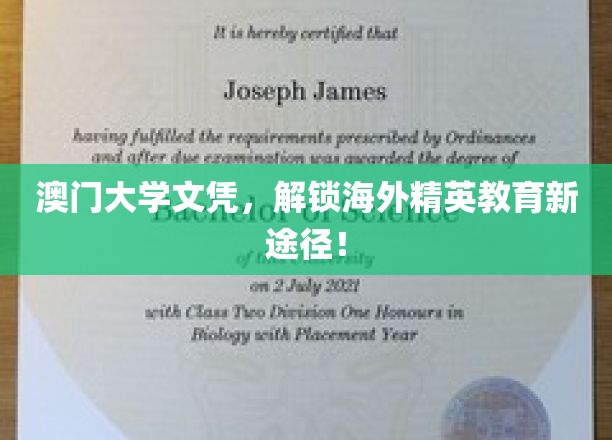 澳门大学文凭，开启海外精英教育新篇章！