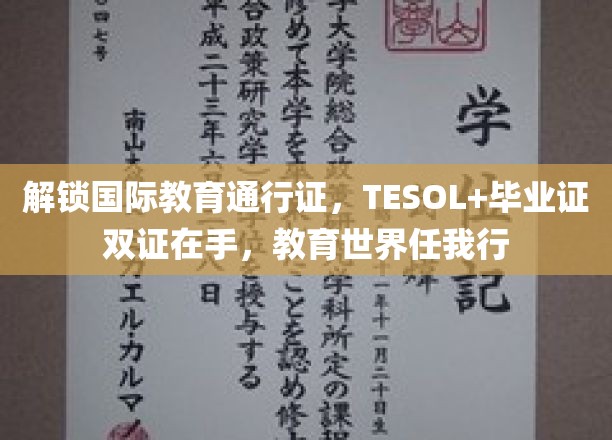 解锁国际教育通行证，TESOL+毕业证双证在手，教育世界任我行