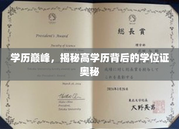 学位证背后的秘密，高学历的神秘光环揭秘之旅
