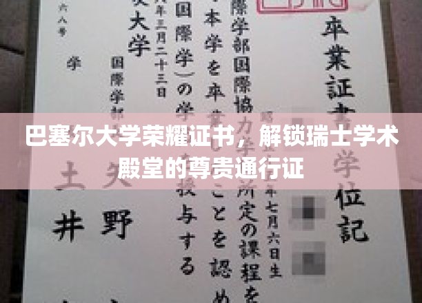 瑞士学术之门的荣耀钥匙，巴塞尔大学荣耀证书的尊贵象征