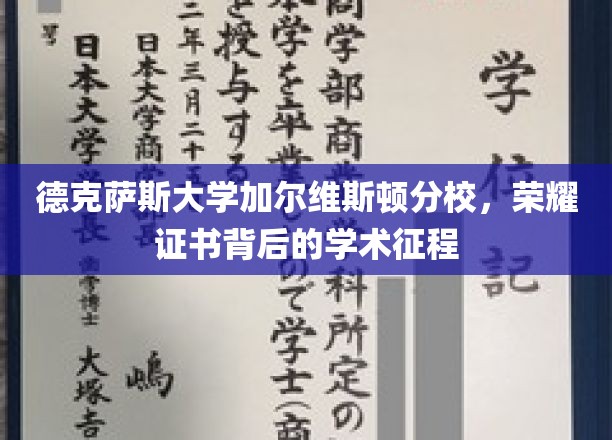 德克萨斯大学加尔维斯顿分校，荣耀证书映照下的学术探索之旅