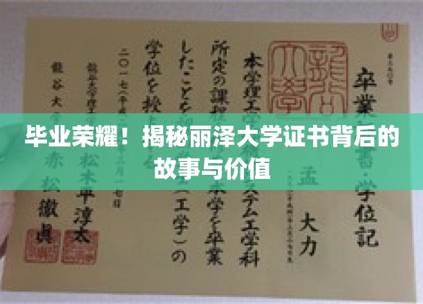 丽泽荣耀揭秘，毕业证书背后的非凡历程与珍贵价值