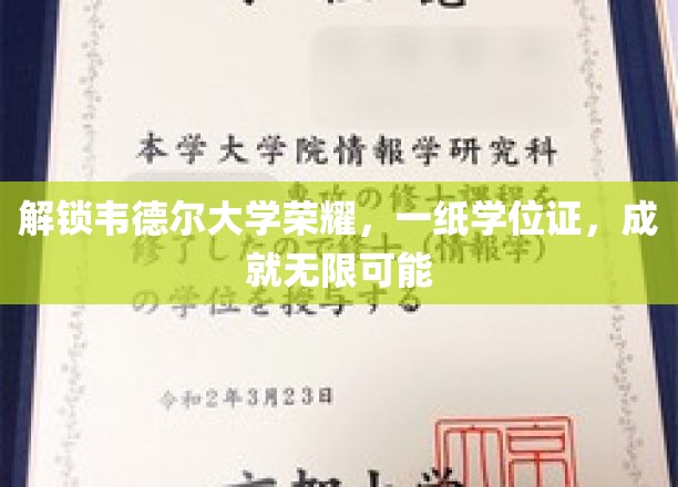 韦德尔荣耀之路，学位证背后的无限梦想启航