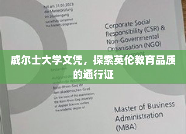 穿越英伦学府，威尔士大学文凭，开启高品质教育之旅