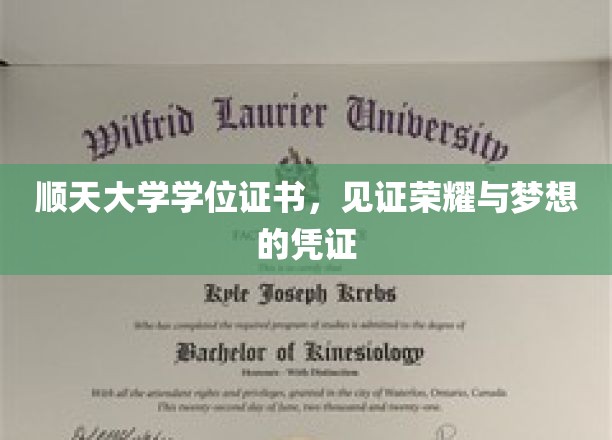 荣耀见证，顺天大学学位证书，承载青春梦想的非凡印记