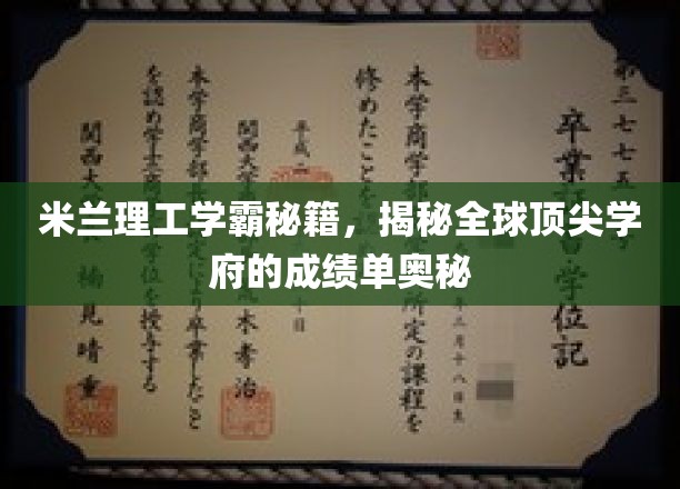 米兰理工学霸秘籍，揭秘全球顶尖学府的成绩单奥秘